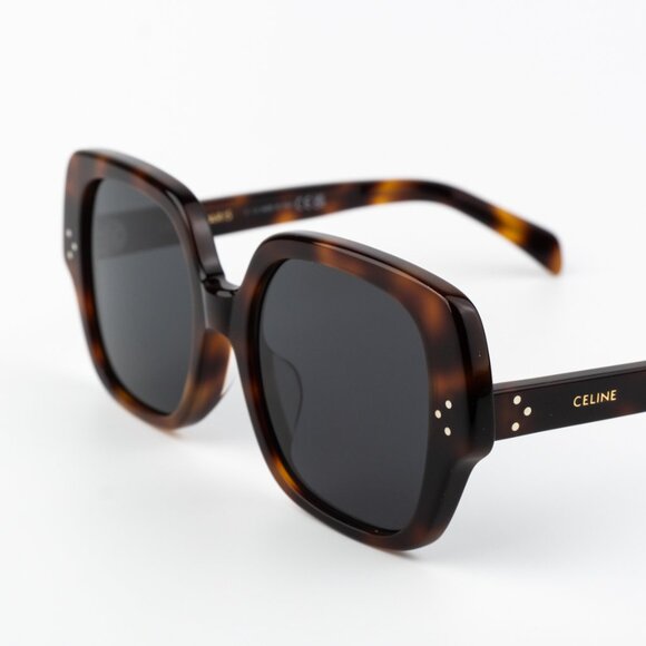 Celine 3 DOTS Women Sunglasses Medium Havana Smoke Grey Geometric CL40241F 53A - Picture 5 of 11